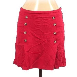 JESSY B Skirt Red Large Button Accents Pocket